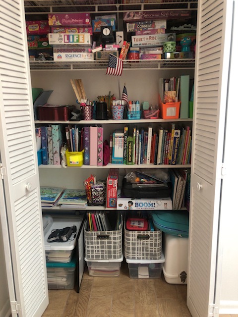Storage for supplies is a homeschool essential