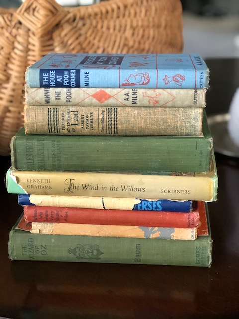 A stack of books for homeschool 
