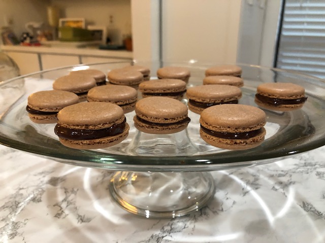 French macarons on a pedestal