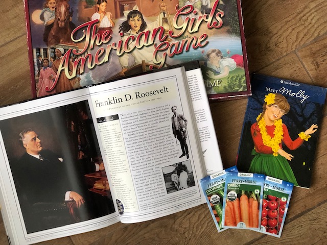 US President book, packets of seeds and historical books