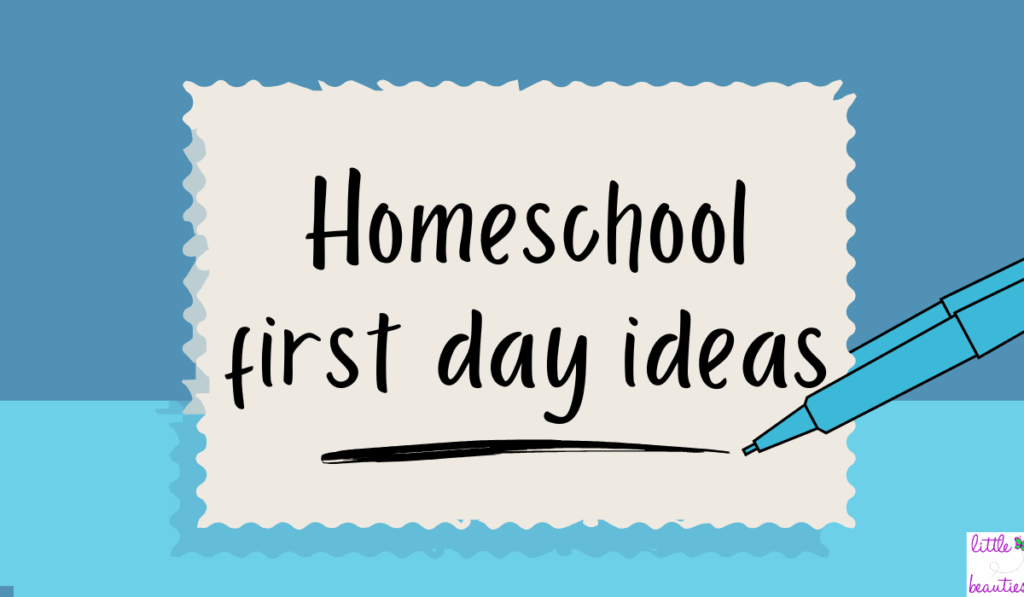 Graphic of pen writing Homeschool First Day Ideas